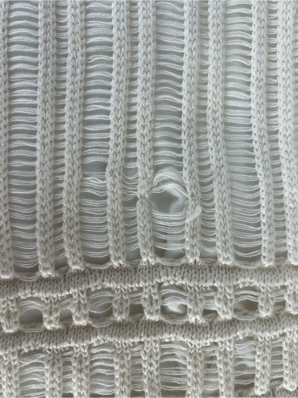 NWT Abercrombie & Fitch Ivory Crochet Knit Cotton Lined Maxi Dress Boho M Tall